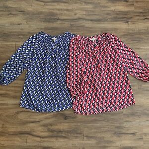 Banana Republic PETITE small Bundle 2 tunic tops shirts PS